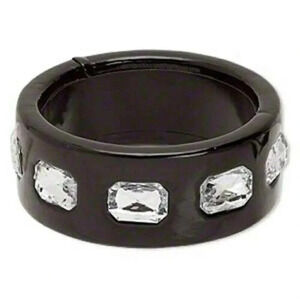 Shagadellic Bangle Bracelet Black Vinyl & Jewels